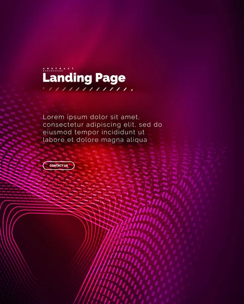 Неоновий сяючий фон для посадкової сторінки — стоковий вектор