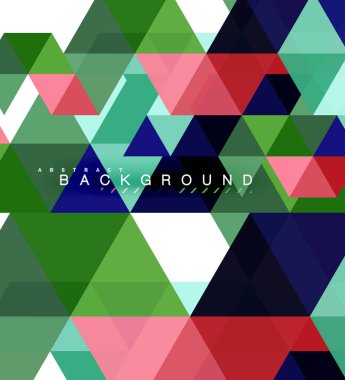 Çok renkli üçgenler arka plan, mozaik kavramı döşer.