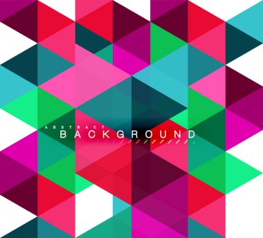 Çok renkli üçgenler arka plan, mozaik kavramı döşer.