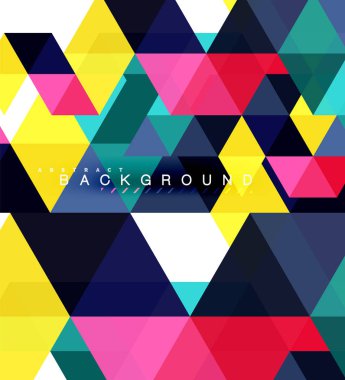 Çok renkli üçgenler arka plan, mozaik kavramı döşer.