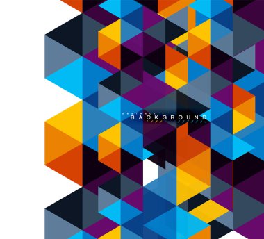 Çok renkli üçgenler arka plan, mozaik kavramı döşer.