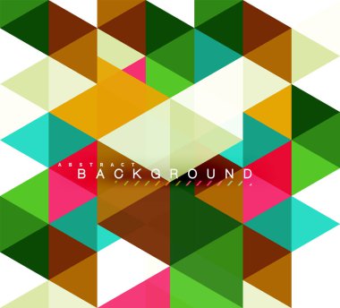 Çok renkli üçgenler arka plan, mozaik kavramı döşer.