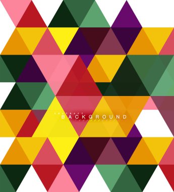 Çok renkli üçgenler arka plan, mozaik kavramı döşer.