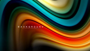 Sıvı renk arka plan, siyah, renkli mermer veya plastik dalga doku zemin, çok renkli şablonu için iş veya teknoloji sunu veya web broşür kapak üzerinde sıvı tasarım bükülmüş