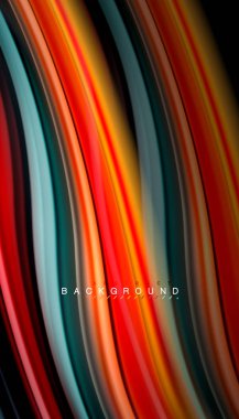 Sıvı renk arka plan, siyah, renkli mermer veya plastik dalga doku zemin, çok renkli şablonu için iş veya teknoloji sunu veya web broşür kapak üzerinde sıvı tasarım bükülmüş