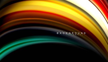 Sıvı renk arka plan, siyah, renkli mermer veya plastik dalga doku zemin, çok renkli şablonu için iş veya teknoloji sunu veya web broşür kapak üzerinde sıvı tasarım bükülmüş