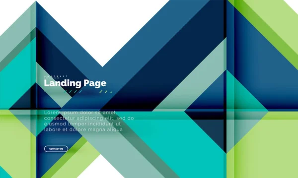 Forma quadrada fundo abstrato geométrico, modelo de web design de landing page — Vetor de Stock