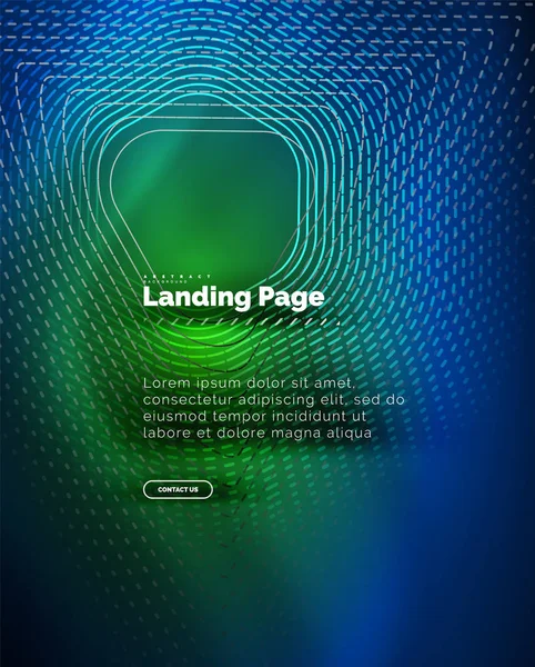 Neonglühender Hintergrund für Landing Page — Stockvektor