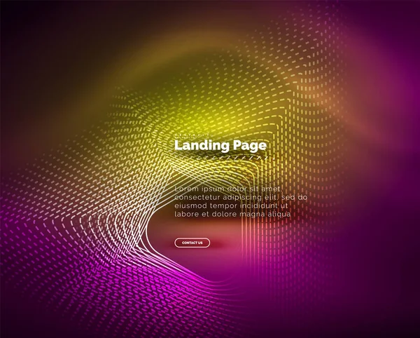 Neonglühender Hintergrund für Landing Page — Stockvektor