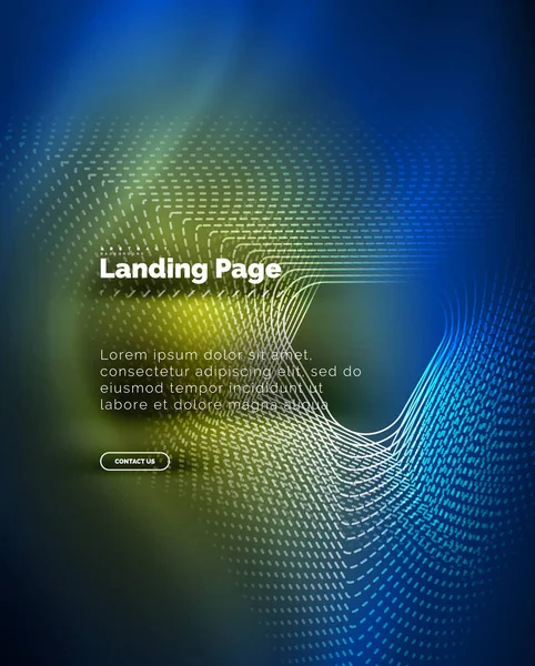 Neonglühender Hintergrund für Landing Page — Stockvektor