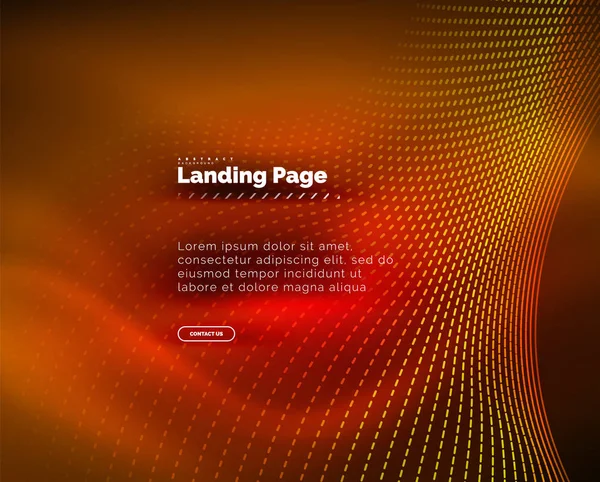 Fundo brilhante de néon para landing page — Vetor de Stock