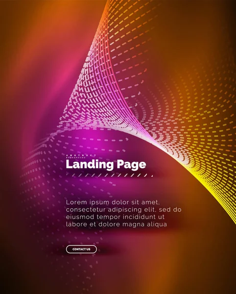 Neonglühender Hintergrund für Landing Page — Stockvektor