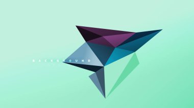 Arka plan - geometrik origami stil şekil kompozisyon, üçgen düşük poli tasarım konsepti. Renkli şık minimalist resimde