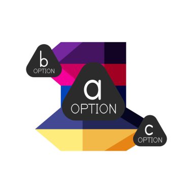 Soyut renkli geometrik seçeneği infographics tasarım şablonu örnek abc seçenekleri ile. Arka plan iş sunu veya bilgi afiş için