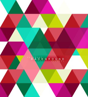 Çok renkli üçgenler arka plan, mozaik kavramı döşer.