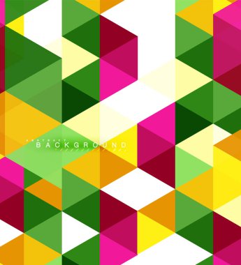 Çok renkli üçgenler arka plan, mozaik kavramı döşer.