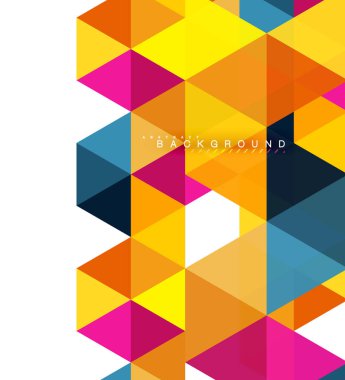 Çok renkli üçgenler arka plan, mozaik kavramı döşer.