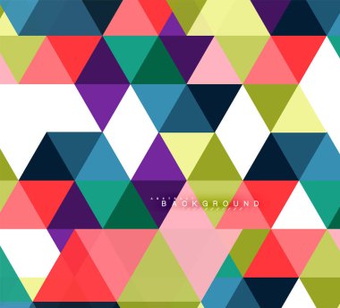 Çok renkli üçgenler arka plan, mozaik kavramı döşer.