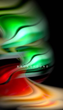 Sıvı renk arka plan, siyah, renkli mermer veya plastik dalga doku zemin, çok renkli şablonu için iş veya teknoloji sunu veya web broşür kapak üzerinde sıvı tasarım bükülmüş