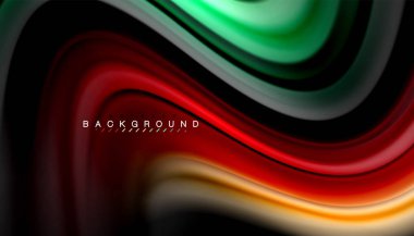 Sıvı renk arka plan, siyah, renkli mermer veya plastik dalga doku zemin, çok renkli şablonu için iş veya teknoloji sunu veya web broşür kapak üzerinde sıvı tasarım bükülmüş