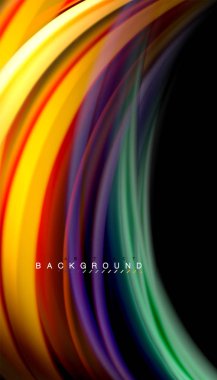 Sıvı renk arka plan, siyah, renkli mermer veya plastik dalga doku zemin, çok renkli şablonu için iş veya teknoloji sunu veya web broşür kapak üzerinde sıvı tasarım bükülmüş