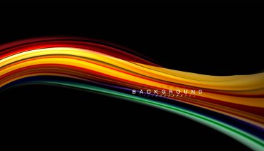 Sıvı renk arka plan, siyah, renkli mermer veya plastik dalga doku zemin, çok renkli şablonu için iş veya teknoloji sunu veya web broşür kapak üzerinde sıvı tasarım bükülmüş