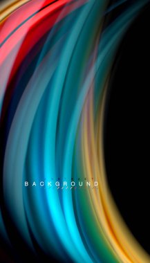 Sıvı renk arka plan, siyah, renkli mermer veya plastik dalga doku zemin, çok renkli şablonu için iş veya teknoloji sunu veya web broşür kapak üzerinde sıvı tasarım bükülmüş