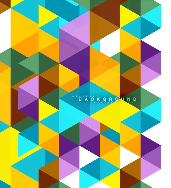 Multicolor triángulos fondo abstracto, azulejos de mosaico concepto — Vector de stock