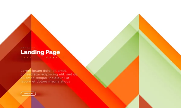 Forma quadrada fundo abstrato geométrico, modelo de web design de landing page — Vetor de Stock