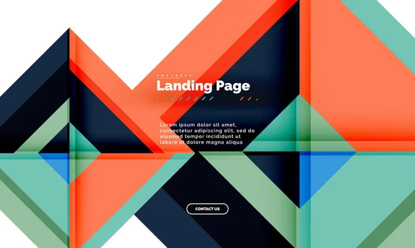 Forma quadrada fundo abstrato geométrico, modelo de web design de landing page — Vetor de Stock