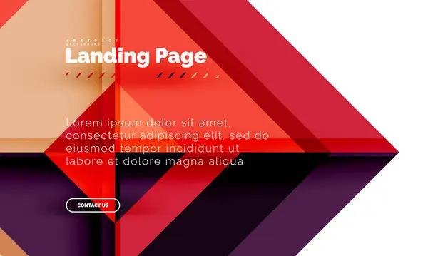 Quadratische Form geometrisch abstrakt Hintergrund, Landing Page Web-Design-Vorlage — Stockvektor