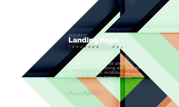 Quadratische Form geometrisch abstrakt Hintergrund, Landing Page Web-Design-Vorlage — Stockvektor