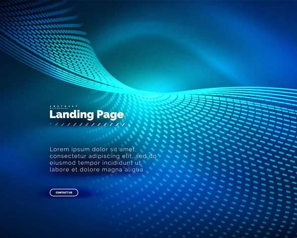 Neonglühender Hintergrund für Landing Page — Stockvektor