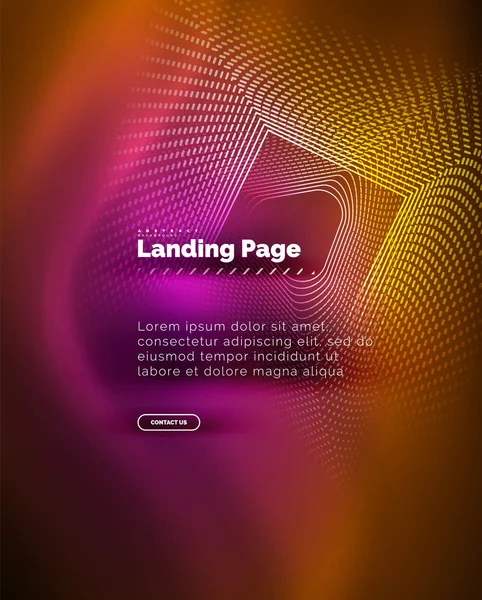 Fundo brilhante de néon para landing page — Vetor de Stock