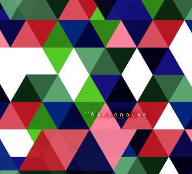 Çok renkli üçgenler arka plan, mozaik kavramı döşer.