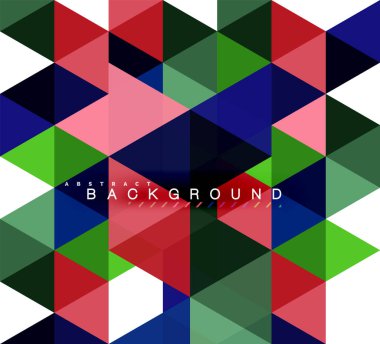 Çok renkli üçgenler arka plan, mozaik kavramı döşer.