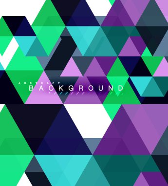 Çok renkli üçgenler arka plan, mozaik kavramı döşer.