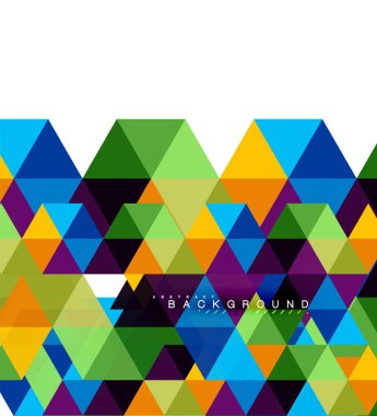 Çok renkli üçgenler arka plan, mozaik kavramı döşer.