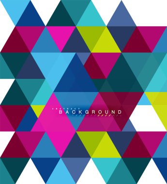 Çok renkli üçgenler arka plan, mozaik kavramı döşer.