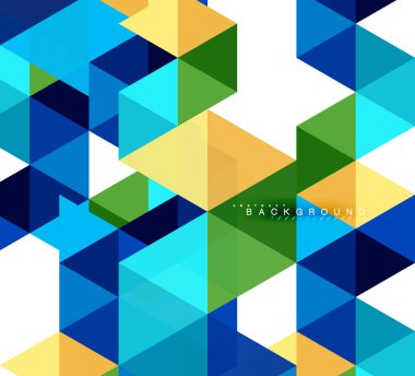 Çok renkli üçgenler arka plan, mozaik kavramı döşer.