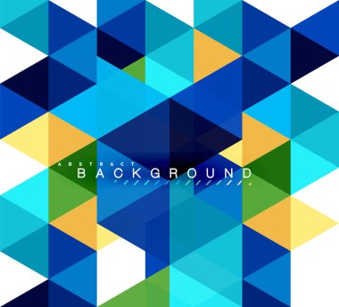 Çok renkli üçgenler arka plan, mozaik kavramı döşer.