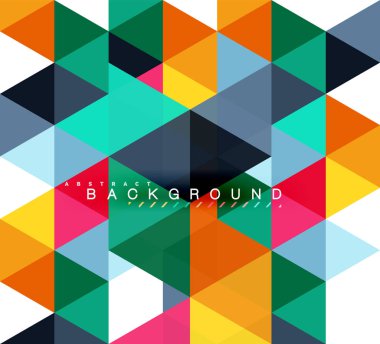 Çok renkli üçgenler arka plan, mozaik kavramı döşer.