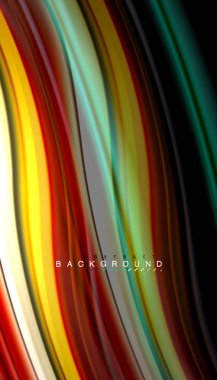 Sıvı renk arka plan, siyah, renkli mermer veya plastik dalga doku zemin, çok renkli şablonu için iş veya teknoloji sunu veya web broşür kapak üzerinde sıvı tasarım bükülmüş