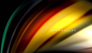 Sıvı renk arka plan, siyah, renkli mermer veya plastik dalga doku zemin, çok renkli şablonu için iş veya teknoloji sunu veya web broşür kapak üzerinde sıvı tasarım bükülmüş