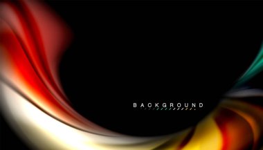 Sıvı renk arka plan, siyah, renkli mermer veya plastik dalga doku zemin, çok renkli şablonu için iş veya teknoloji sunu veya web broşür kapak üzerinde sıvı tasarım bükülmüş