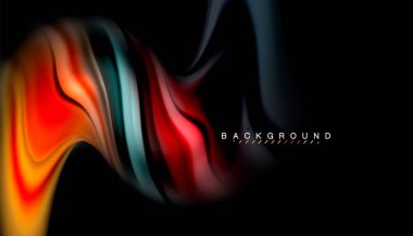 Sıvı renk arka plan, siyah, renkli mermer veya plastik dalga doku zemin, çok renkli şablonu için iş veya teknoloji sunu veya web broşür kapak üzerinde sıvı tasarım bükülmüş