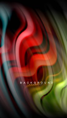 Sıvı renk arka plan, siyah, renkli mermer veya plastik dalga doku zemin, çok renkli şablonu için iş veya teknoloji sunu veya web broşür kapak üzerinde sıvı tasarım bükülmüş