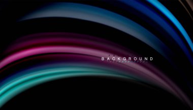 Sıvı renk arka plan, siyah, renkli mermer veya plastik dalga doku zemin, çok renkli şablonu için iş veya teknoloji sunu veya web broşür kapak üzerinde sıvı tasarım bükülmüş