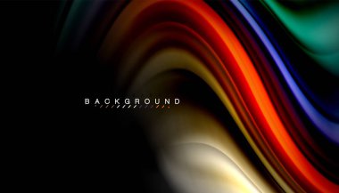 Sıvı renk arka plan, siyah, renkli mermer veya plastik dalga doku zemin, çok renkli şablonu için iş veya teknoloji sunu veya web broşür kapak üzerinde sıvı tasarım bükülmüş