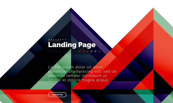 Forma quadrada fundo abstrato geométrico, modelo de web design de landing page — Vetor de Stock